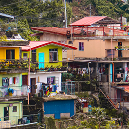 Homes built on hill in Brazil